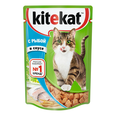 Влажный корм для кошек Kitekat с сочными кусочками рыбы в соусе, 85 г