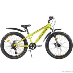 Велосипед Larsen Hard Team 24" 7ск, салатовый/красный No Brand