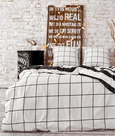 Пододеяльник перкаль 215х145 Crazy Getup Grid paper