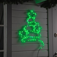 Светодиодная фигура елка со звездами, 47 × 71 см, дюралайт, 288 LED, 220 В, мерцание, св No Brand