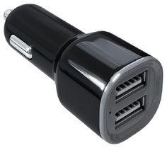 Зарядное устройство автомобильное RED LINE AC-1A, 2 порта USB, выходный ток 1А, черное No Brand