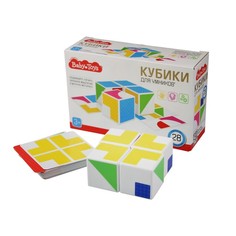 Кубики пластиковые Десятое Королевство Кубики для умников, 4 штуки, с карточками