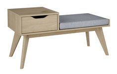 Обувница для прихожей с темно-серым сиденьем Нелжа 100х44,8х51,2 Современный стиль, Лофт, Ангстрем