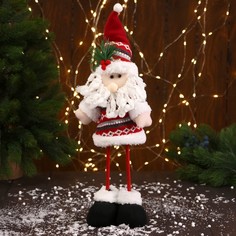 Мягкая игрушка "Дед Мороз" с ёлочкой длинные ножки 14*36 см Nobrand
