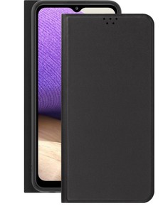 Чехол Book Cover для Samsung Galaxy A32 (2021), черный, PET синий, Deppa