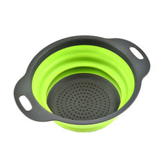 Складной силиконовый дуршлаг, цвет зеленый, 20х34,5 см KA-DUR-02 Kitchen Angel