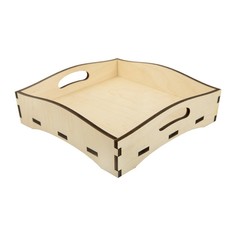 Mr. Carving Заготовка для декорирования Поднос под 4 плитки фанера ВД-1056, 21x21x6 см от