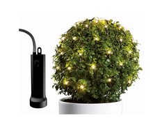 Гирлянда СЕТКА-ШАР ДЛЯ ДЕРЕВЦА или КУСТИКА DURAWISE, 60 теплых белых LED-огней, батарейки, Kaemingk