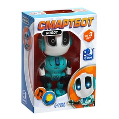 Робот IQ BOT Смартбот, реагирует на прикосновение, световые и звуковые эффекты, голубой