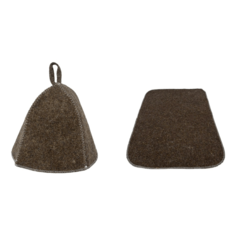 Набор для бани из 2-х пр. Шапка, коврик Classic gray TM ”Бацькина баня/15 No Brand