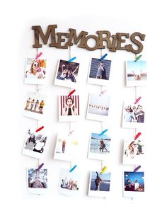 Мультирамка Memories на 20 фото, 45 см коричневый, фотопанно, рамка для фото с прищепками Roomton