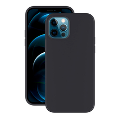 Чехол Soft Silicone для Apple iPhone 12 Pro/12, черный, PET синий, Deppa