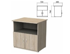 Тумба для оргтехники "Бюджет", 720х600х740 мм, 2 двери, дуб сонома, 402658-091 No Brand