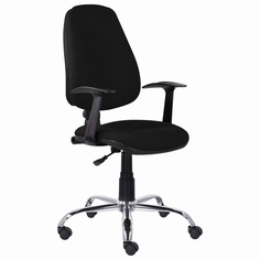 Кресло BRABIX "Comfort MG-322", хром, регулируемая эргономичная спинка, ткань, черное, 532 No Brand