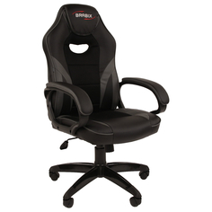 Кресло компьютерное BRABIX "Accent GM-161", TW/экокожа, черное/серое, 532576, 7083504 No Brand