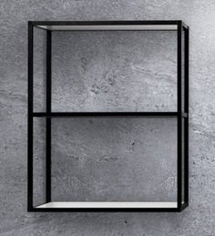 Двухъярусная подвесная металлическая полка 60 см Cezares CADRO-60/30/80-2C-SO-MET-ST чёрны