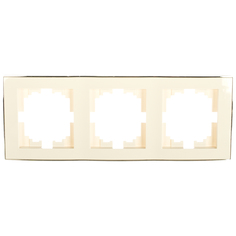 Lezard RAIN Рамка 3-ая вертикальная б/ вст белая с бок. вст. хром 703-0225-153