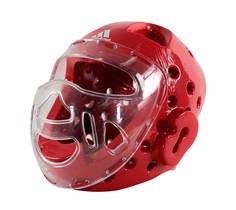 Шлем для тхэквондо с маской Head Guard Face Mask WT красный (размер L) Adidas