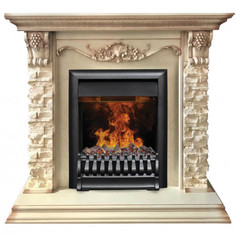 Электрокамин с широким очагом 3D Real-Flame PATRICIA STD WT с очагом OREGAN 3D