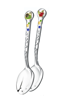 Набор детский АргентА DODO "Акция 2+1" (ложка Улитка, Яблочко, Слоник оранжевый)