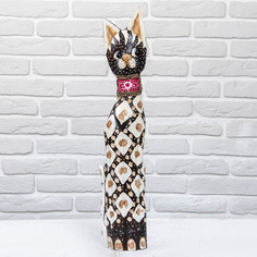 Сувенир дерево "Кошка с ошейником" 12х6,5х60 см No Brand