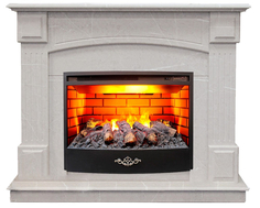 Электрокамин с широким очагом 3D Real-Flame CAROLINA MARBLE 24/25.5 с очагом FIRESTAR 25.5