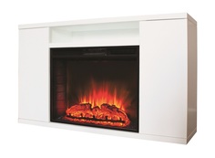 Электрокамин с широким очагом 2D Real-Flame Brooklyn 25,5 WT с очагом Evrika 25,5 LED
