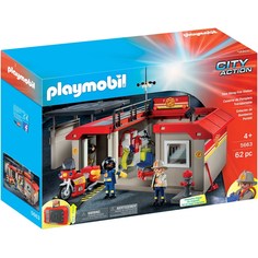 Playmobil Конструктор Пожарная станция (Playmobil Take Along Fire Station) 62 детали