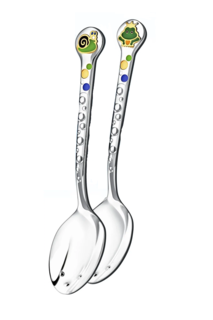 Набор детский АргентА DODO "Акция 2+1" (ложка Улитка, Лягушонок, Слоник розовый)