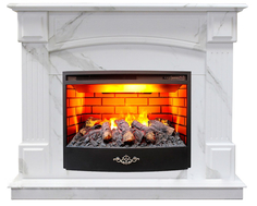 Электрокамин с широким очагом 3D Real-Flame CAROLINA MARBLE 24/25.5 с очагом FIRESTAR 25.5