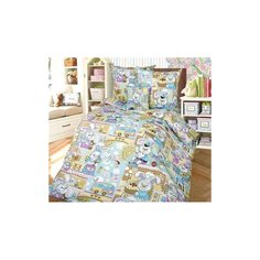 Простыня 60х120 на резинке бязь Зайкин город (борт 12 см) Ивановотекстиль