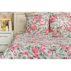 Простыня 140х200 на резинке бязь Цветочная феерия (борт 20 см) Ивановотекстиль