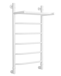 Полотенцесушитель водяной Di Kron 800 мм 400 мм форма лесенка с полкой белый матовый