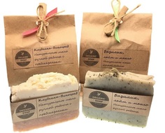 Мыло ручной работы Organic Soap Набор из 2-х Клубника и Виноград; Базилик лайм и манго