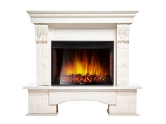 Каминокомплект Electrolux Forte 30S с очагом EFP/P-3320RLS камень белый, шпон белёный дуб