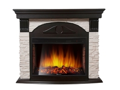 Каминокомплект Electrolux Torre 30U (угловой) с очагом EFP/P-3320RLS камень белый, шпон те