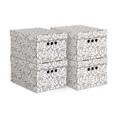 Коробка для хранения Valiant Classic Grey 25 x 33 x 18,5 см, светло-серая, набор 4 шт
