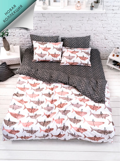 Постельное белье из поплина Uniqcute Евро наволочки 50х70 см Натсуми