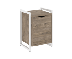 Loft Тумба на регулируемых опорах с распашным фасадом VR.L-T2.O Тиквуд тёмный/Белый металл No Brand