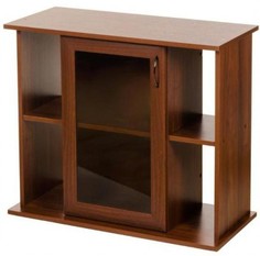 AQUAEL Тумба прямая 80х35х70 орех, ДСП с 1 тонированной стеклянной дверцей МДФ No Brand