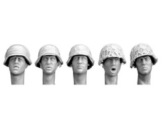 HGH20 5 more heads, German helmets with improvised covers Hornet