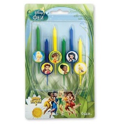 Свечи для торта" Disney Феи" 6 шт./уп. (Цв: Разноцветный ) No Brand