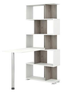 Стол-Стеллаж Мэрдэс СЛ-5СТ Правый Белый жемчуг/Нельсон/Белый жемчуг Merdes