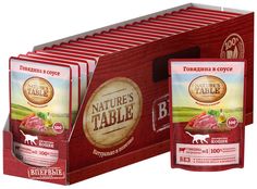 Влажный корм для кошек NATURES TABLE с говядиной, 24 шт по 85 г