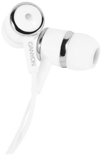 Наушники Canyon CNE-CEPM01W Stereo earphones with microphone, White