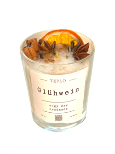 Свеча ароматическая "Глинтвейн" TEPLO (тепло) в подарок из соевого воска