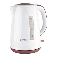 Чайник электрический VITEK VT-7055 1.7 л белый, коричневый
