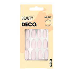 Набор накладных ногтей DECO. GLOSSY rose 196675 24 шт + клеевые стикеры 24 шт