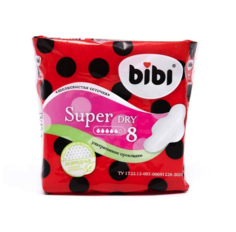 Прокладки Bibi Super Dry, ультратонкие, 5 капель, 8 шт.