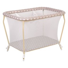 Манеж Polini kids Classic Звезды, цвет макиато-белый